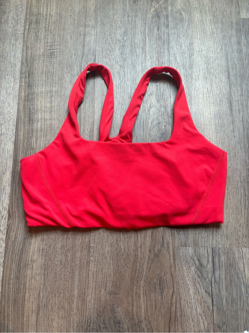 CRZ YOGA Red Seamless Sports Bra - Lightweight Support